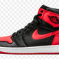 Air Jordan 1 Mid "Bred" Red & Black Sneakers